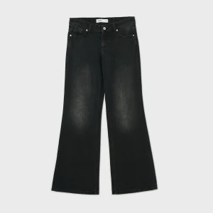Cropp - Jeansy bootcut z efektem sprania - czarny