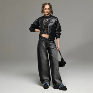 Cropp - Jeansy boyfriend loose fit - czarny