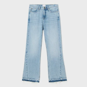 Cropp - Jeansy flare w stylu vintage - niebieski