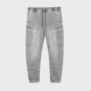 Cropp - Jeansy jogger z kieszeniami cargo - szary