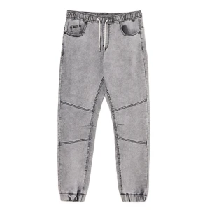 Cropp - Jeansy jogger z ozdobnymi przeszyciami - jasny szary