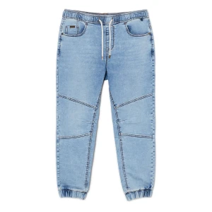 Cropp - Jeansy jogger z ozdobnymi przeszyciami - niebieski