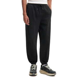 Cropp - Jeansy loose jogger z efektem sprania - czarny