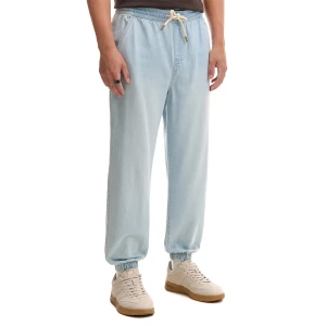 Cropp - Jeansy loose jogger z efektem sprania - niebieski