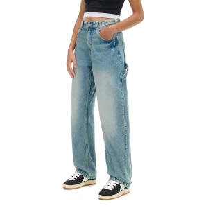 Cropp - Jeansy skater z wysokim stanem - niebieski