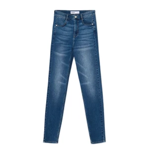 Cropp - Jeansy skinny z kieszeniami - niebieski