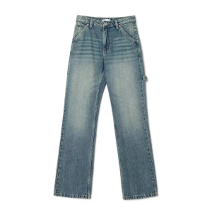 Cropp - Jeansy straight w stylu retro - niebieski