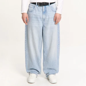 Cropp - Jeansy super baggy multipocket - niebieski