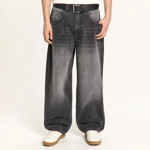 Cropp - Jeansy super baggy multipocket - szary