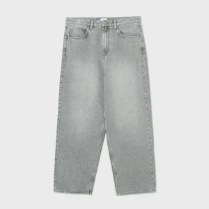 Cropp - Jeansy super baggy z efektem sprania - jasny szary