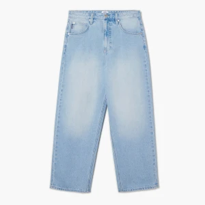 Cropp - Jeansy super baggy z efektem sprania - niebieski