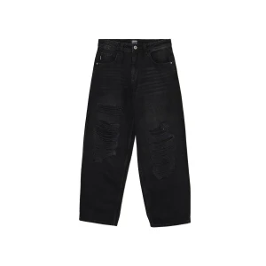 Cropp - Jeansy super baggy z przetarciami - czarny