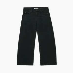 Cropp - Jeansy wide leg w stylu vintage - czarny