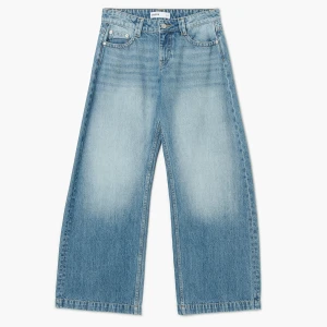 Cropp - Jeansy wide leg w stylu vintage - niebieski