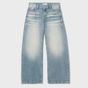 Cropp - Jeansy wide leg z efektem sprania i cekinami - niebieski
