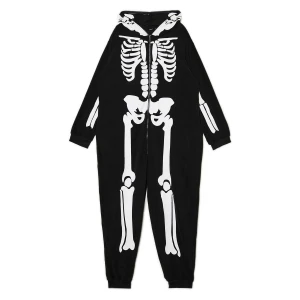 Cropp - Jednoczęściowa piżama onesie z kościotrupem - czarny