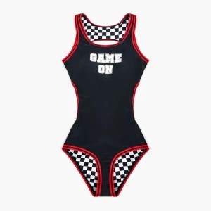 Cropp - Jednoczęściowy strój kąpielowy w sportowym stylu - czarny