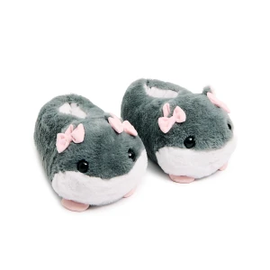 Cropp - Kapcie chomika z kokardkami - szary