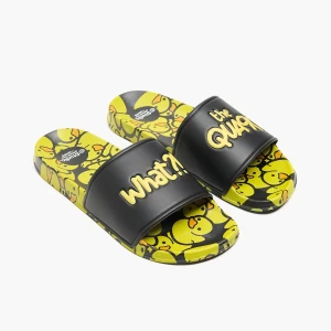 Cropp - Klapki z nadrukiem kaczek - czarny