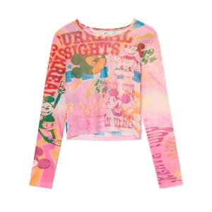 Cropp - Kolorowy T-shirt longsleeve z Myszką Miki - wielobarwny