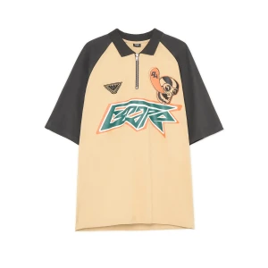 Cropp - Kolorowy T-shirt polo - beżowy