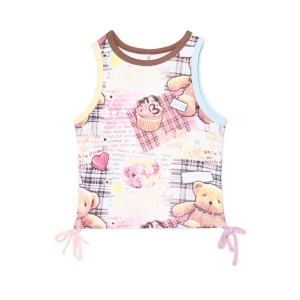 Cropp - Kolorowy tank top z wiązaniami - wielobarwny