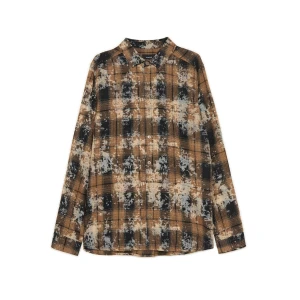 Cropp - Koszula w kratę ze spranym motywem - brązowy