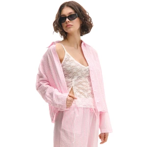 Cropp - Koszula w różowe paski - różowy