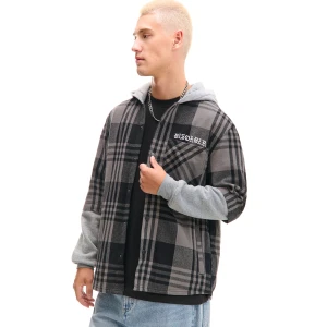 Cropp - Koszula z bluzowymi rękawami i kapturem - szary