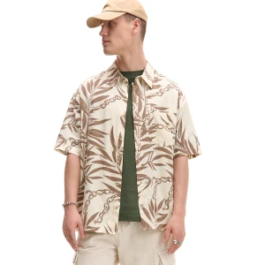 Cropp - Koszula z motywem liści i łańcucha - beżowy