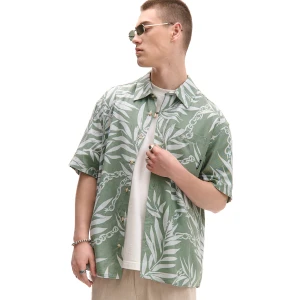 Cropp - Koszula z motywem liści i łańcucha - zielony