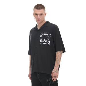 Cropp - Koszula z nadrukiem Pusha T. - czarny