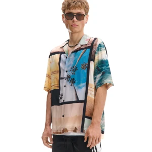 Cropp - Koszula z wakacyjnym motywem - czarny