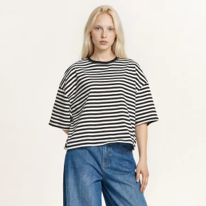 Cropp - Koszulka basic w paski - wielobarwny