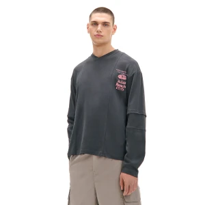 Cropp - Koszulka longsleeve z amerykańskim motywem - szary
