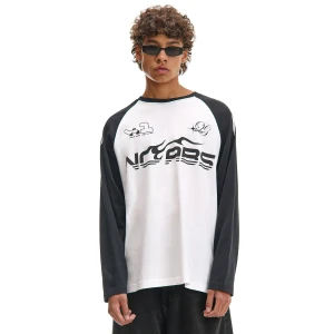 Cropp - Koszulka longsleeve z motywami racingowymi - biały