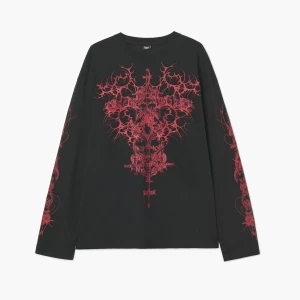 Cropp - Koszulka longsleeve z nieregularnym nadrukiem - czarny