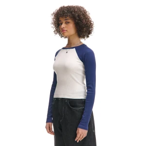 Cropp - Koszulka longsleeve z raglanowymi rękawami - biały