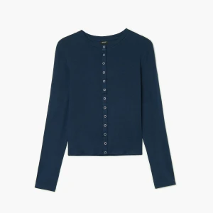 Zdjęcie produktu Cropp - Koszulka longsleeve z zapięciem na zatrzaski - granatowy