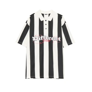 Cropp - Koszulka polo w paski z nadrukiem - wielobarwny