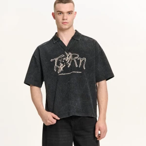 Cropp - Koszulka polo z efektem sprania - czarny