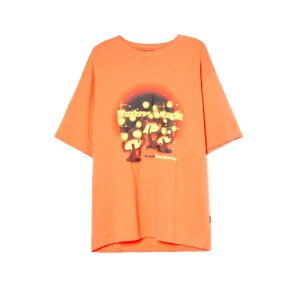 Cropp - Koszulka z kolorowym nadrukiem - pomarańczowy
