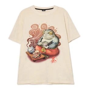 Cropp - Koszulka z motywem chillującej żaby - beżowy