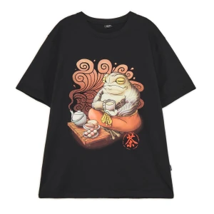 Cropp - Koszulka z motywem chillującej żaby - czarny