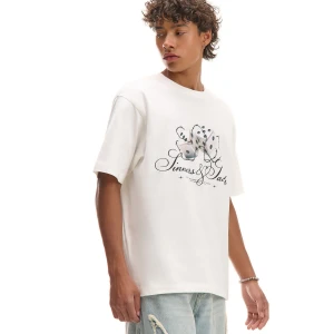 Cropp - Koszulka z motywem kostek do gry - kremowy