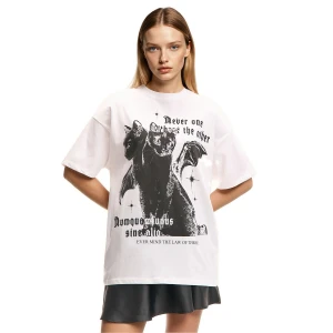 Cropp - Koszulka z motywem magicznego kota - biały