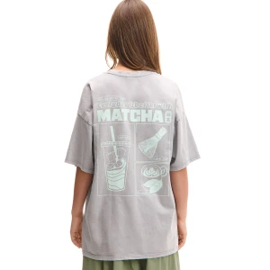 Cropp - Koszulka z motywem matchy - jasny szary