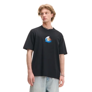 Cropp - Koszulka z motywem ramenu na fali - czarny