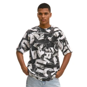 Cropp - Koszulka z nadrukiem all over - biały