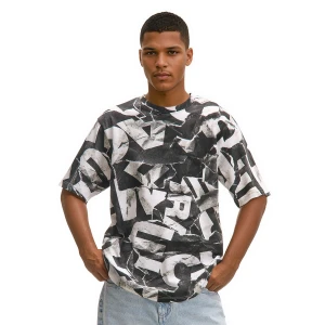 Cropp - Koszulka z nadrukiem all over - biały